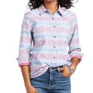 Ariat Real Billie Jean Arroyo Aztec XS Long Sleeve Button Down Shirt Western